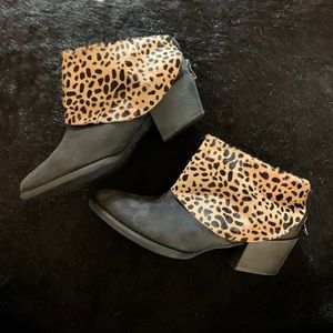 Free People Leopard Cuff Booties NWOT